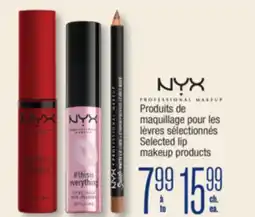 Jean Coutu NYX Selected lip makeup products offer