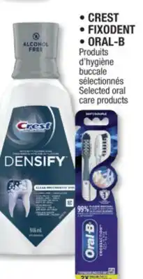 Jean Coutu CREST, FIXODENT, ORAL-B Selected oral care products offer