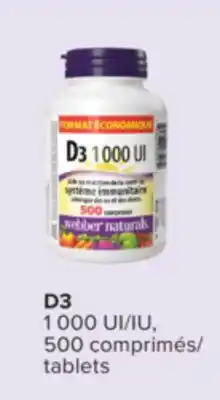 Jean Coutu WEBBER NATURALS D3 1000 IU offer