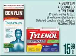 Jean Coutu BENYLIN, SUDAFED, TYLENOL Selected cough and cold products offer
