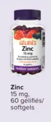 Jean Coutu WEBBER NATURALS Zinc 15 mg offer