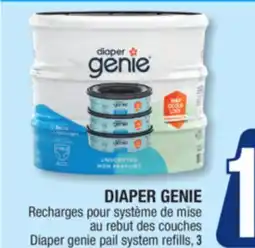 Jean Coutu DIAPER GENIE Diaper genie pail system refills offer
