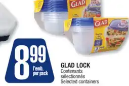 Jean Coutu GLAD LOCK Selected containers offer
