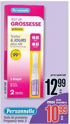 Jean Coutu PERSONNELLE Pregnancy tests offer