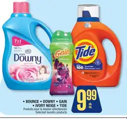 Jean Coutu BOUNCE, DOWNY, GAIN, IVORY NEIGE, TIDE Selected laundry products offer