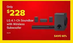 Visions Electronics LG 4.1-Ch Soundbar with Wireless Subwoofer offer