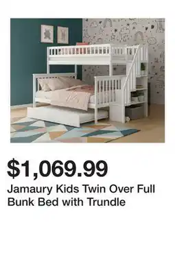 Wayfair Jamaury Kids Twin Over Full Bunk Bed with Trundle offer