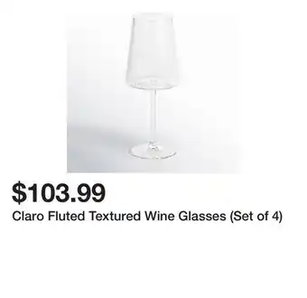 Wayfair Claro Fluted Textured Wine Glasses (Set of 4) offer
