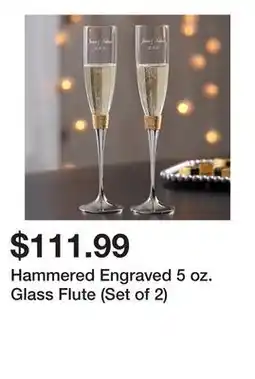 Wayfair Hammered Engraved 5 oz. Glass Flute (Set of 2) offer