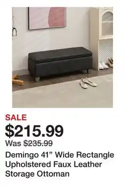 Wayfair Demingo 41 Wide Rectangle Upholstered Faux Leather Storage Ottoman offer