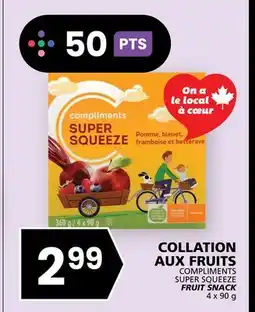 Rachelle-Bery Grocery COMPLIMENTS SUPER SQUEEZE FRUIT SNACK offer