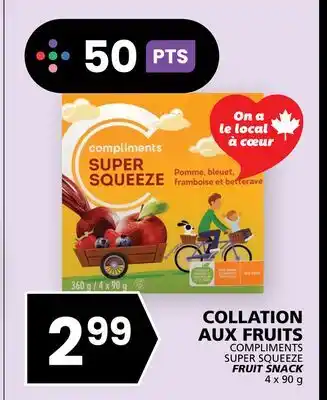 Rachelle-Bery Grocery COMPLIMENTS SUPER SQUEEZE FRUIT SNACK offer