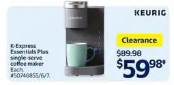 Walmart K-Express Essentials Plus single-serve coffee maker offer