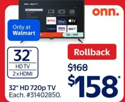 Walmart 32 HD 720p TV offer