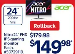 Walmart Nitro 24 FHD IPS gaming monitor offer