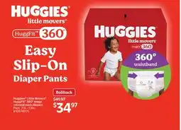 Walmart Huggies Little Movers HuggFit 360° mega colossal pack diapers offer