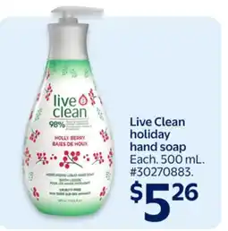 Walmart Live Clean Holiday hand soap offer