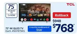 Walmart 75 4K QLED TV offer