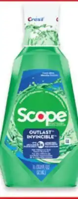 Walmart Crest Scope Outlast mouthwash 1L offer