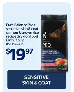 Walmart Pure Balance Pro+ sensitive skin & coat salmon & brown rice recipe dry dog food offer