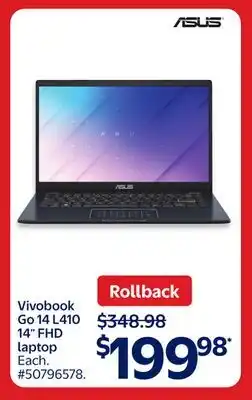 Walmart Vivobook G0 14 L410 14 FHD laptop offer