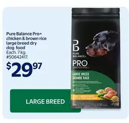 Walmart Pure Balance Pro+ chicken & brown rice large breed dry dog food offer