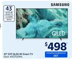 Walmart 43 Q7F QLED 4K Smart TV offer