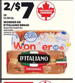 Loblaws WONDER OR D'ITALIANO BREAD offer