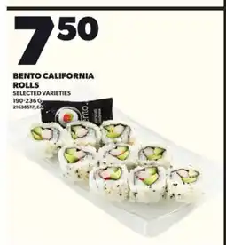 Loblaws BENTO CALIFORNIA ROLLS, 190-236 G offer