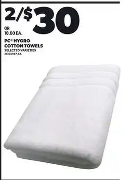 Loblaws PC HYGRO COTTON TOWELS offer