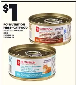 Loblaws PC NUTRITION FIRST CAT FOOD, 85 G offer