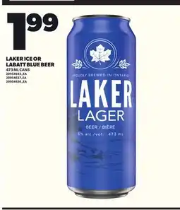 Loblaws LAKER ICE OR LABATT BLUE BEER, 473 ML CANS offer