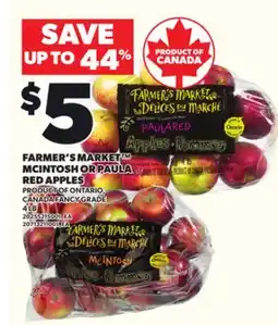 Loblaws FARMER'S MARKET MCINTOSH OR PAULA RED APPLES 4 LB offer