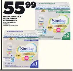 Loblaws SIMILAC STAGE 1 & 2 READY TO FEED BABY FORMULA, 16X235 ML offer