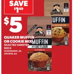 Loblaws QUAKER MUFFIN OR COOKIE MIX, 900G offer