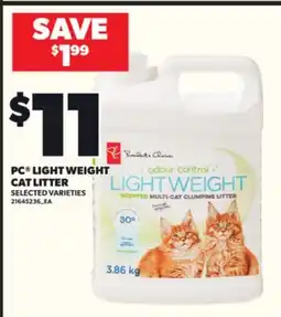 Loblaws PC LIGHT WEIGHT CAT LITTER offer