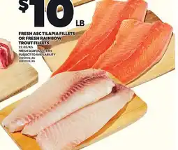Loblaws FRESH ASC TILAPIA FILLETS OR FRESH RAINBOW TROUT FILLETS offer
