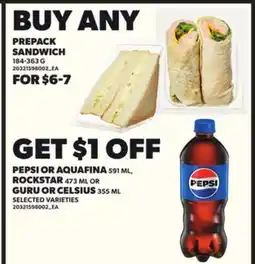 Loblaws PREPACK SANDWICH, 184-363 G offer