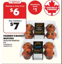 Loblaws FARMER'S MARKET MUFFINS, 6's offer
