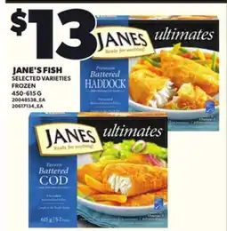 Loblaws JANE'S FISH, 450-615 G offer
