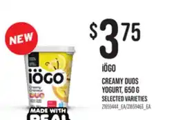 Loblaws iÖGO CREAMY DUOS YOGURT, 650 g offer