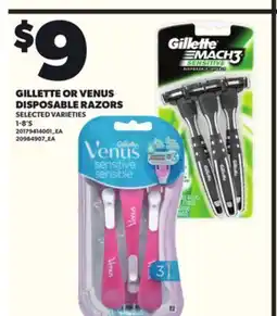 Loblaws GILLETTE OR VENUS DISPOSABLE RAZORS, 1-8'S offer