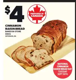 Loblaws CINNAMON RAISIN BREAD, 550g offer
