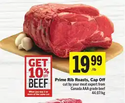Foodland Prime Rib Roasts, Cap Off offer