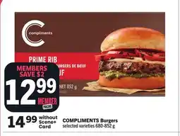 Foodland COMPLIMENTS Burgers offer