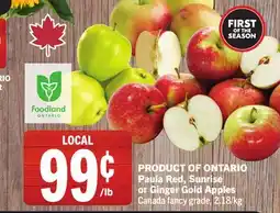 Foodland Paula Red, Sunrise or Ginger Gold Apples offer