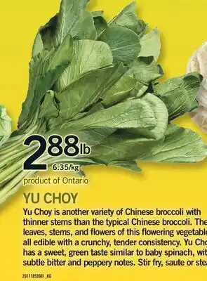 Fortinos YU CHOY offer