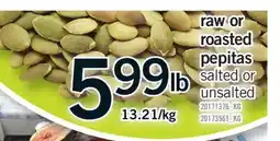 Fortinos RAW OR ROASTED PEPITAS offer