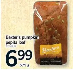 Fortinos BAXTER'S PUMPKIN PEPITA LOAF, 575 g offer
