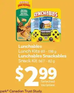 Fortinos LUNCHABLES LUNCH KITS 89-138 G LUNCHABLES SNACKABLES SNACK KIT 56.7 – 82 G offer